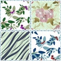 Patchwork seamless floral pattern background