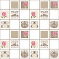 Patchwork seamless floral pattern ornament background Royalty Free Stock Photo