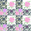 Patchwork seamless floral pattern ornament background Royalty Free Stock Photo