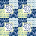 Patchwork seamless lace floral pattern Royalty Free Stock Photo