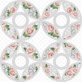 Patchwork Seamless Lace Retro Flowers Pattern Background