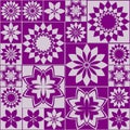 Patchwork art purple texture seamless pattern. Colored background.