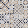 Patchwork seamless pattern, geometric patchwork background, set of mandalas. Royalty Free Stock Photo