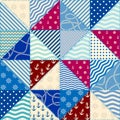 Patchwork seamless pattern in marine style.