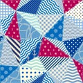 Patchwork seamless pattern in marine style.