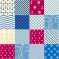 Patchwork seamless pattern in marine style.