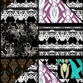 Patchwork seamless pattern ornament geometrical background Royalty Free Stock Photo