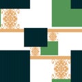 Patchwork seamless pattern ornament geometrical background Royalty Free Stock Photo