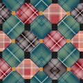 Patchwork seamless retro checkered pattern