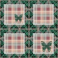 Patchwork seamless retro checkered plaid pattern background