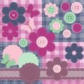 patchwork set with different scrapbook objects