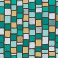Patchwork style tribal bricks seamless texture, pastel colors Royalty Free Stock Photo