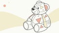 Patchwork Teddy Bear, Stylized Vector Illustration, vector design Generative AI Royalty Free Stock Photo