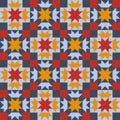 Patchwork textile geometric pattern.