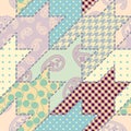 Patchwork textile pattern. Seamless quilting design background. Royalty Free Stock Photo