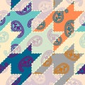 Patchwork textile pattern. Seamless quilting design background. Royalty Free Stock Photo