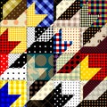 Patchwork textile pattern. Seamless quilting design background. Royalty Free Stock Photo