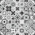 506_Tile black and white Azulejo set Portuguese pattern Royalty Free Stock Photo