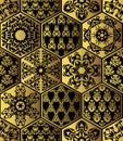 Patchwork vintage golden pattern