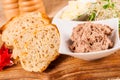 Pate, bread and butter for breakfast