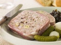 Pate Campagne with Cornichons and Confit Onions Royalty Free Stock Photo