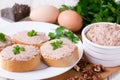 Pate with eggs and nuts Royalty Free Stock Photo