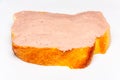 Pate spread on a bread slice