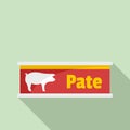 Pate tin can icon, flat style