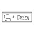 Pate tin can icon, outline style