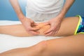 Patella mobilization by a professional physiotherapist