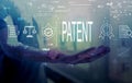 Patent concept with young man Royalty Free Stock Photo