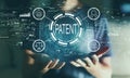 Patent concept with young man Royalty Free Stock Photo