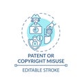 Patent and copyright misuse concept icon