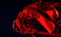 Patent leather shiny female red stilettos, whip and beads on a black background Royalty Free Stock Photo