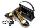 Patent leather shoes and bag