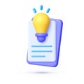 Patent office in 3d style on white background. Icon on white background. Sign online document. Creative concept idea