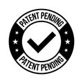 Patent Pending Badge, Rubber Stamp, Patented Pending Label, Pending Icon, Logo, Retro, Vintage, With Tick Mark And Check Mark