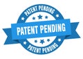 patent pending round ribbon isolated label. patent pending sign.