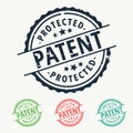 Patent protected rubber stamp badge set Royalty Free Stock Photo