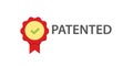 Patent stamp icon vector, red color copyright badge idea, success patented seal sign, licensed label tag modern symbol Royalty Free Stock Photo