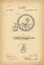 1890 Patent Velocipede Bicycle