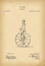 1869 Patent Velocipede Bicycle history invention