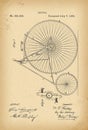 1885 Patent Velocipede Bicycle history invention