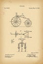 1869 Patent Velocipede Bicycle history invention