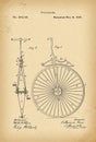 1881 Patent Velocipede Bicycle Unicycle history invention