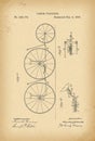 1890 Patent Velocipede Tandem Bicycle archival history invention