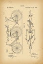 1898 Patent Velocipede Tandem Bicycle archival history invention Royalty Free Stock Photo