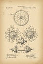 1892 Patent Velocipede wheel Bicycle archival history invention Royalty Free Stock Photo