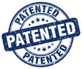 Patented blue grunge round stamp Royalty Free Stock Photo