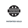 Patented gold icon. Simple element illustration. Patented gold c Royalty Free Stock Photo